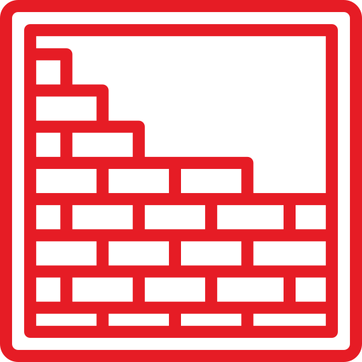 Red brick pattern icon with stair steps.
