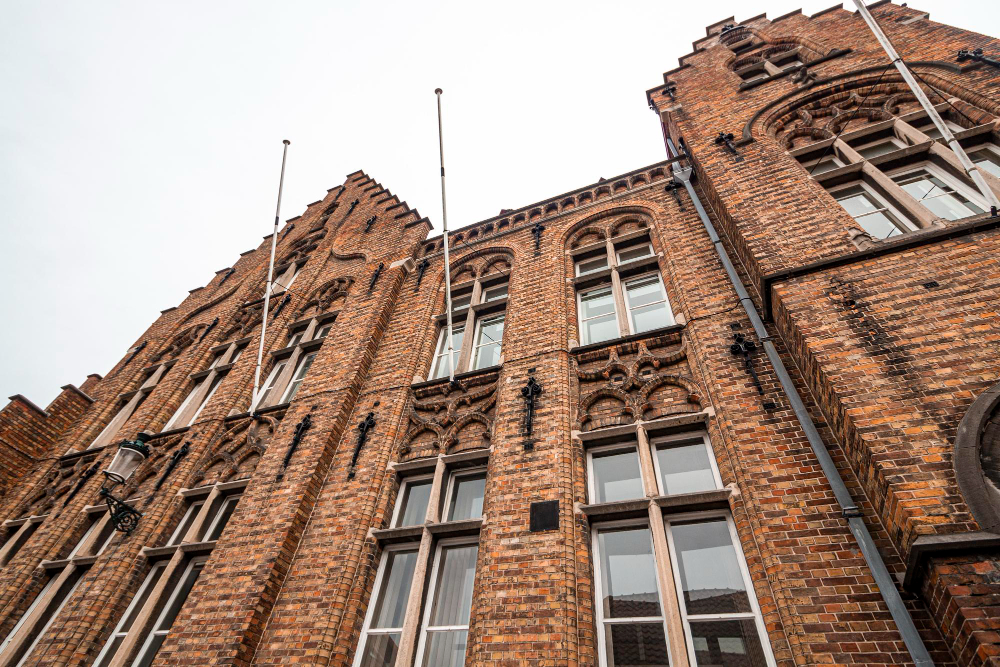 Historic brick building with detailed architectural design